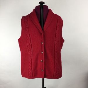 Appleseed Wool Red Vest Size M